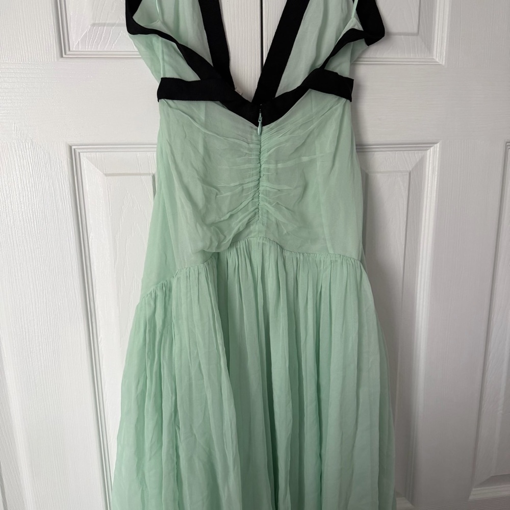 Helsa The Siren Dress in Silk Chiffon in Mint & Black Size XS NEW! With tags! - Picture 10 of 12